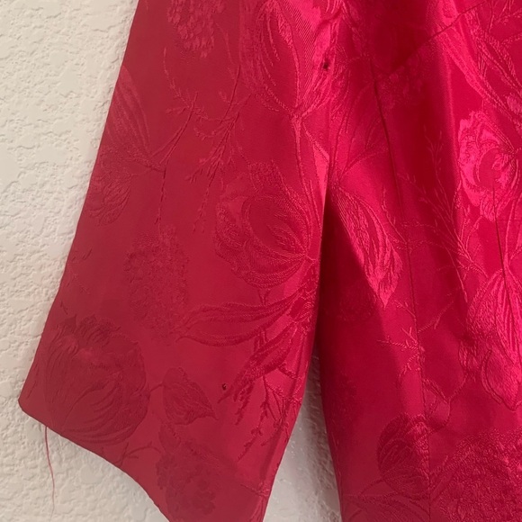 Vintage | Pink brocade silk like cropped jacket blazer size small - Picture 2 of 9